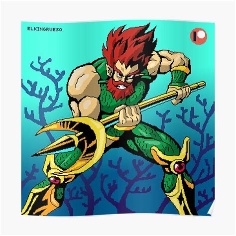 "Poseidon Pixel Art" Poster by elkingrueso | Redbubble