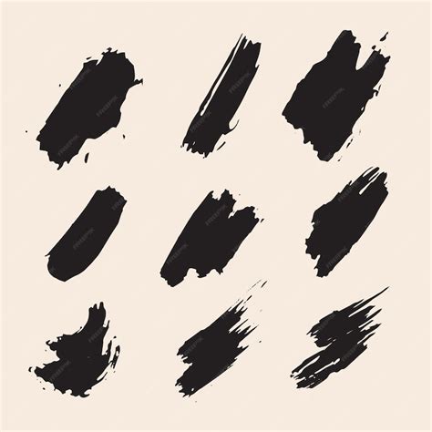 Premium Vector | Brush marks hand painted traces vector texture shapes ...
