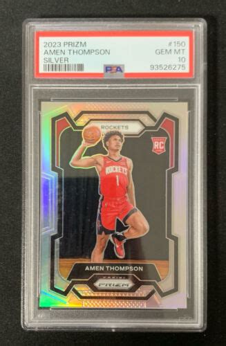 2023 24 Panini Prizm Amen Thompson 150 Silver Prizm Rookie RC PSA 10