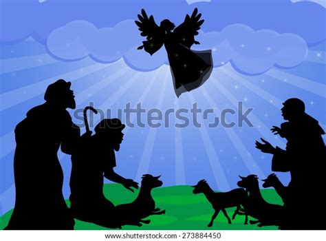 Shepherds Angel Silhouetteangel Announced Shepherds Birth Stock Vector Royalty Free 273884450