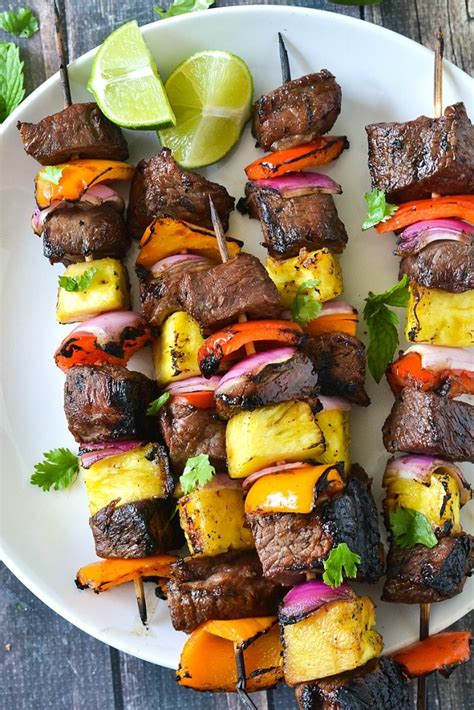 Grilled Teriyaki Steak Kabobs Paleo Mother Thyme