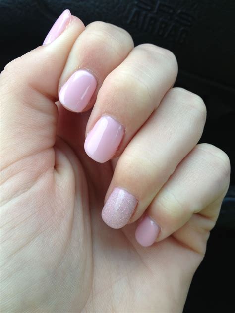 Gel Nails Baby Pink And Glitter Nails Gel Nails Nail Polish