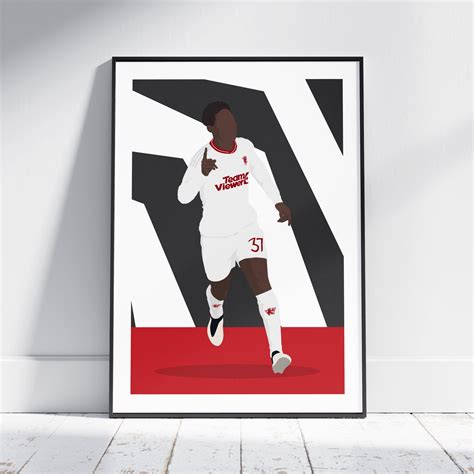 Kobbie Mainoo Manchester Football Player Print Gift Present Birthday Wall Art Bedroom Office ...