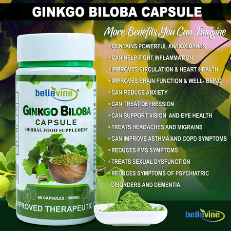 Bellevine Ginkgo Biloba Memory Booster Herbal Capsule 60pieces Shopee Philippines