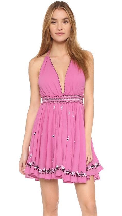 Lyst Loveshackfancy String Halter Cover Up Dress In Pink