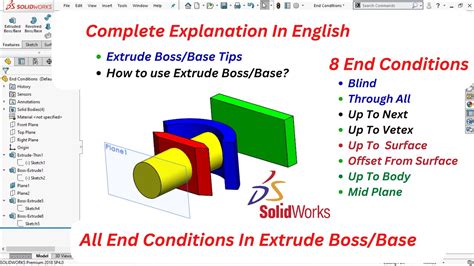 Extrude Boss Base Tips In Solidworks End Conditions Of Extrude Boss