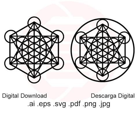 Metatron Cube Svg Crystal Grid Template Crystal Grid File Printable