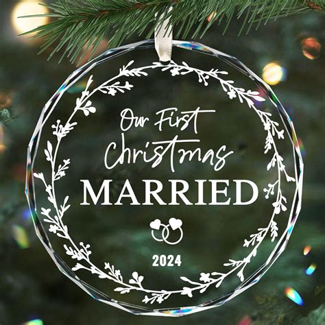 Crystal First Christmas Married Ornaments With T Box Wedding Ts For Couple