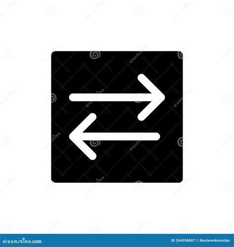 Exchange Black Glyph Ui Icon Stock Vector Illustration Of Post