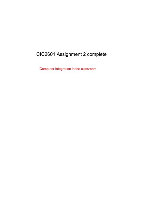 Solution Cic2601 Assignment 2 Complete Studypool