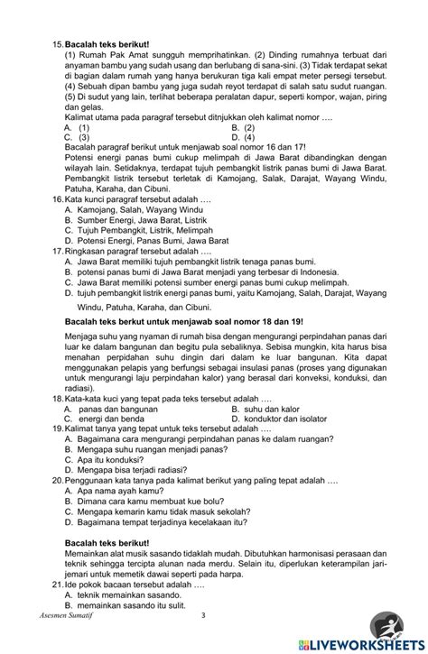 Asesmen Sumatif Interactive Worksheet