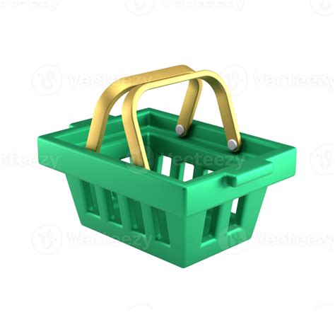 Green Shopping Basket 3d Icon Illustration 11357152 Png