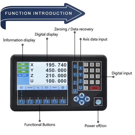 Ditron D80 4V Large LCD Screen Ditron 4 Axis Digital Readout DRO