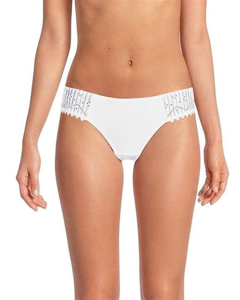 Maison Lejaby Lace Trim Bikini Panty In White Lyst