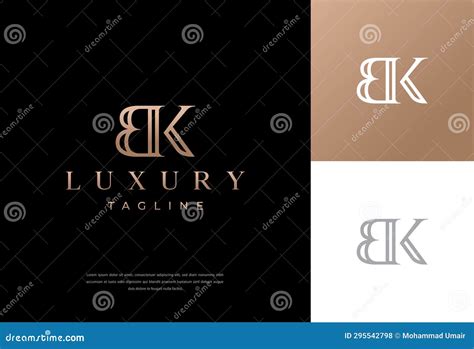 Monogram Letter Bk Logo Design Vector Bk Luxury Logo Stock Vector