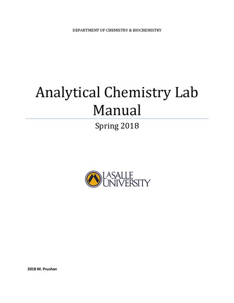 Analytical Chemistry Lab Manual Docsity