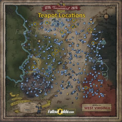 Fallout 76 Teapot Locations Map