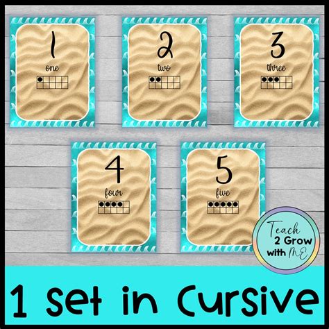 Number Posters 0 30 40 100 By 10s Under The Sea Ocean Classroom Decor