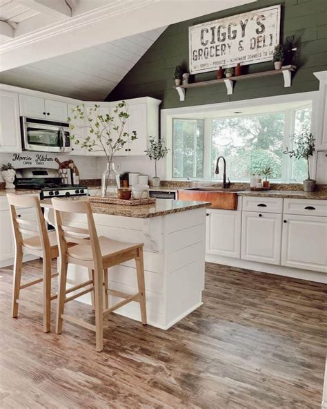 Farmhouse Kitchen With White Shiplap Island Soul Lane