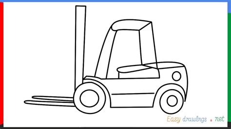 How To Draw A Forklift Step By Step For Beginners Youtube