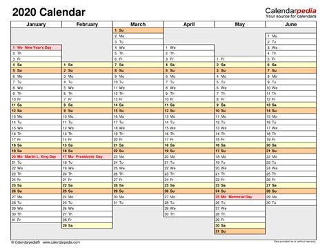 2020 Calendar - Free Printable Excel Templates - Calendarpedia