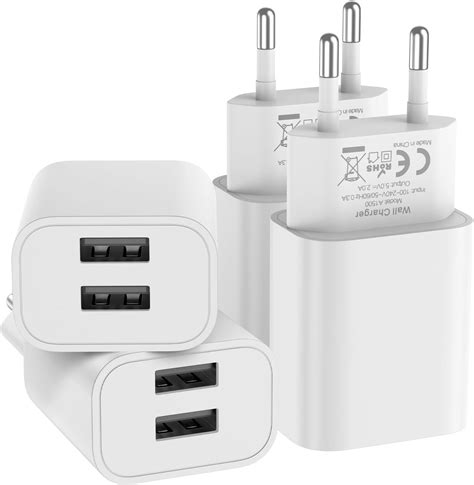 4er Pack Usb Ladegerät Für Iphone 15 14 Plus Pro Max 13 12 11 Se Samsung Android Adapter Iphone