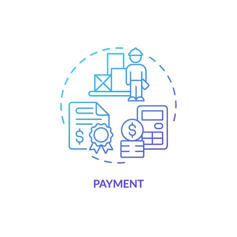 2d Payment Gradient Thin Line Icon Concept Isolated Vector Blue