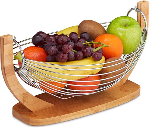 Relaxdays Cestino Portafrutta Per Frutta Verdura Rotonda Cucina