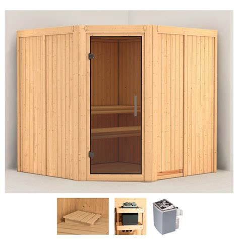 Karibu Sauna Jarin Set 9 KW Ofen Mit Integrierter Steuerung