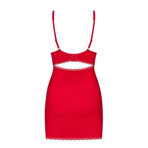 Obsessive Jolierose Chemise Thong Red S M Abitino Sexy Lingerie Comma