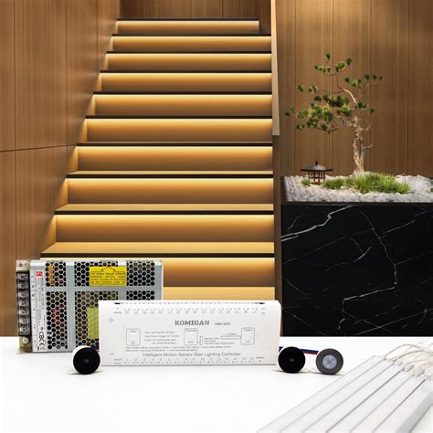 Komigan Intelligent Motion Sensor Cascading Style Led Stair Lighting Kit Kmg 3233 23 6 Inch 60