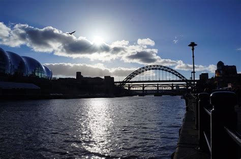 Tyne Bridge Silhouette At Back Light Uk Newcastle Free Image Download