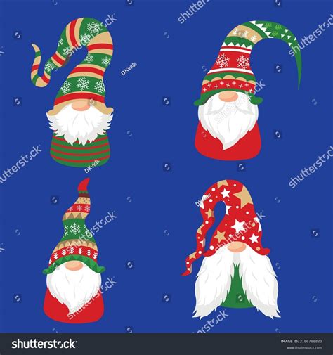 Cute Christmas Santa Gnome Elf Christmas Stock Vector Royalty Free