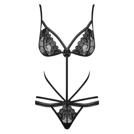 Sexy Body Intimo In Pizzo Nero Stringato Obsessive Lingerie