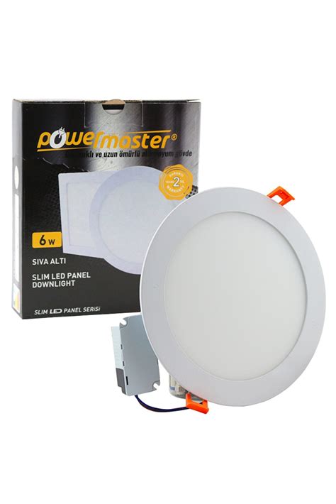 Powermaster Watt Siva Alti K Beyaz Mm Yuvarlak Slim Led Eco