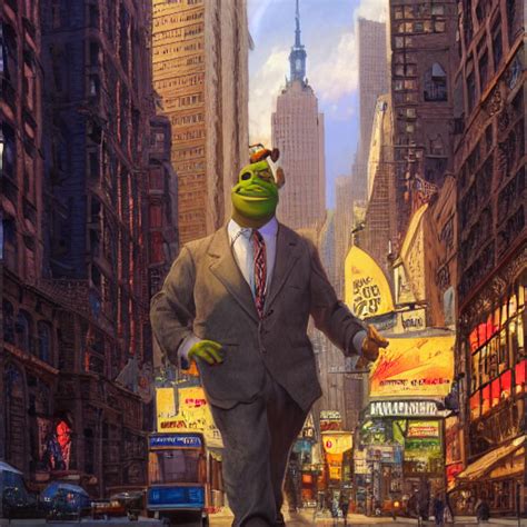 Krea Ai Portrait Shrek Walking In New York Streets Digita