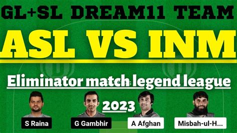 Asl Vs Inm Dream Prediction Asl Vs Inm Dream Team Youtube