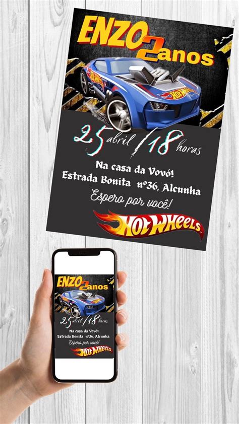 Convite Digital Hot Wheels Elo Produtos Especiais