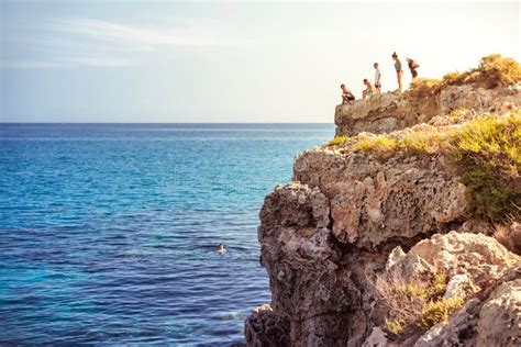 Tourists Jumping To Sea Editorial Stock Image Image Of Jump