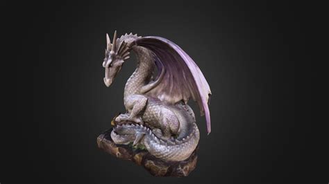 White Dragon Sitting On Rock Mc 72085 3d Model By 3dscan4youde