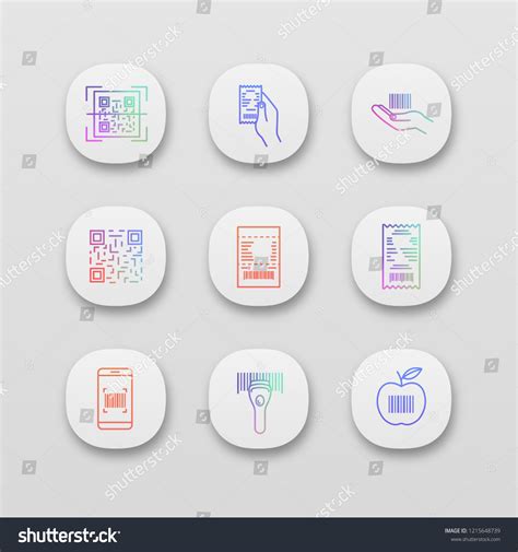 Barcodes App Icons Set Ui Ux User Interface Qr Royalty Free Stock