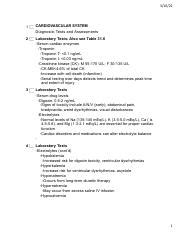 Cardiovascular System Diagnostic Tests And Assessments Pdf 3 10 22 1