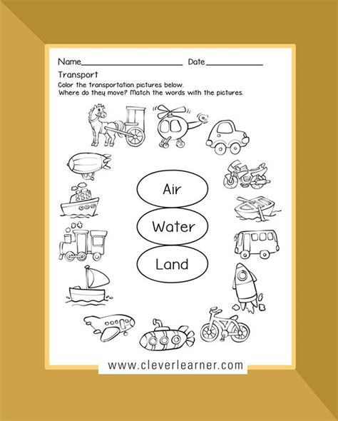 Coloring Air Transportation Worksheet For Kindergarten | Coloring ...