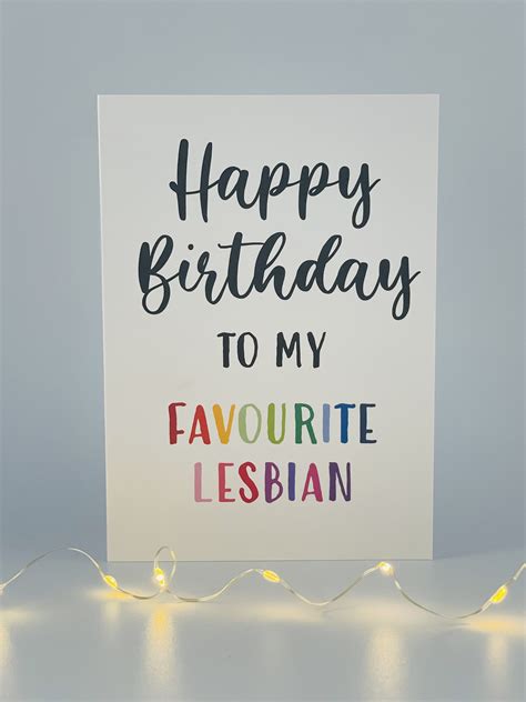 Happy Birthday Favourite Lesbian Birthday Card Rude Card Etsy