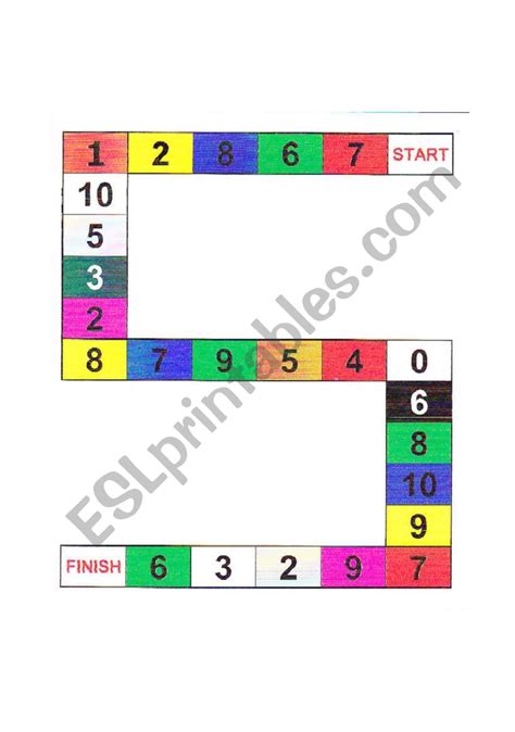 Board Game Colours And Numbers ESL Worksheet By Crzaroni