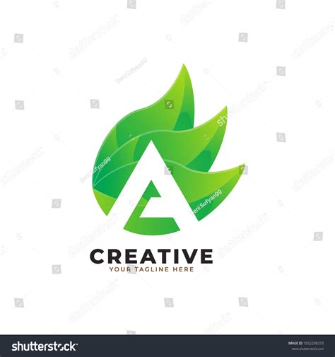 Nature Green Leaf Letter Logo Design Stock Vector Royalty Free