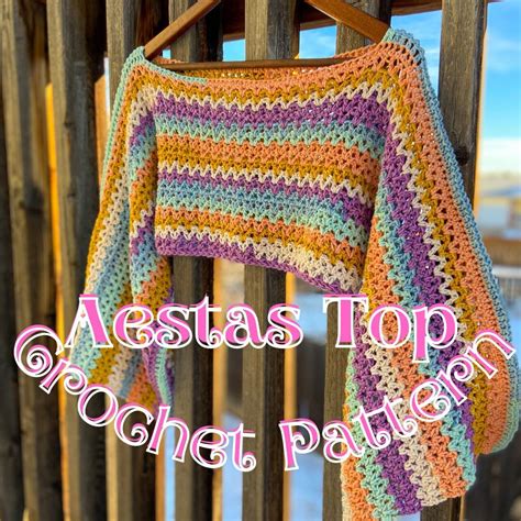 Crochet Pattern Aestas Top Crochet Pattern Crop Top Pdf Pattern Digital