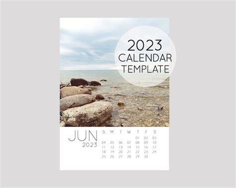 2023 Calendar Template 5x7 Size Loose Sheet 12 Month Etsy