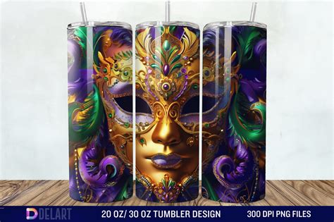 D Mardi Gras Tumbler Wrap Oz Oz Graphic By Delartcreation