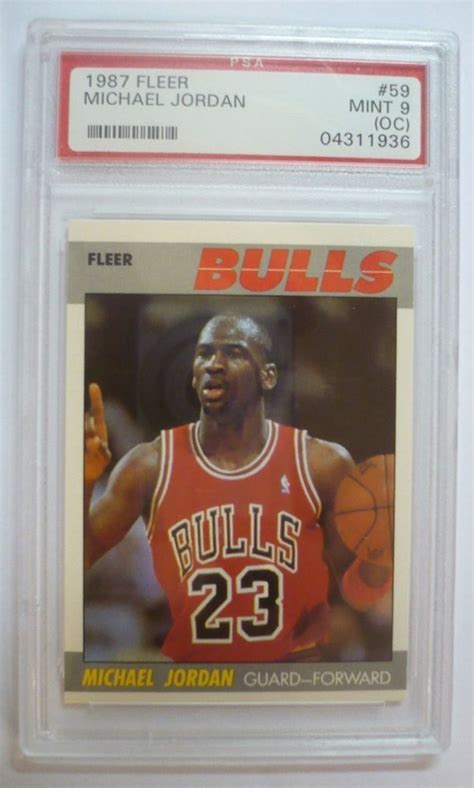 1987 Fleer Michael Jordan 59 PSA 9 OC Mint Dead Cente